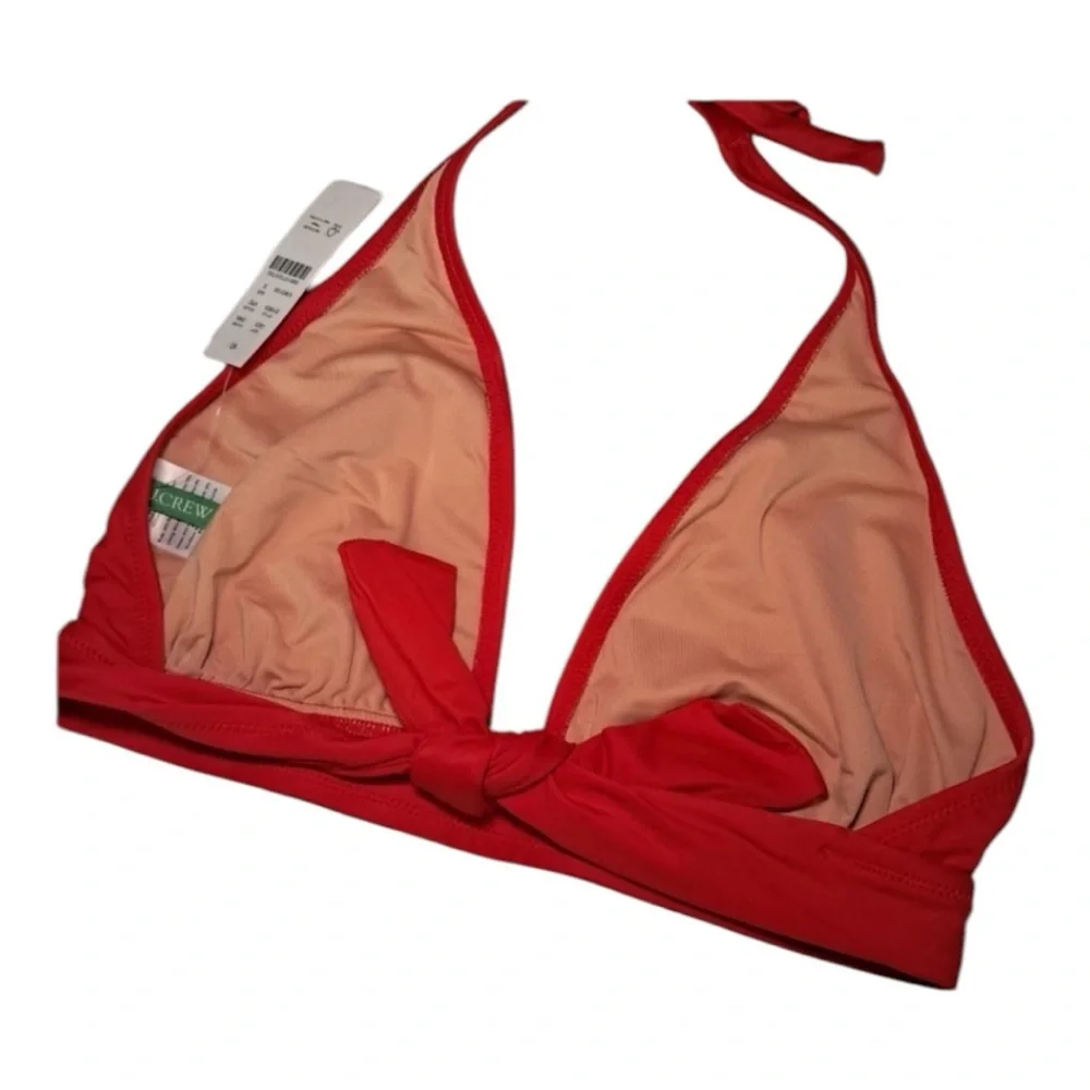 J. Crew Red Halter Bikini Top